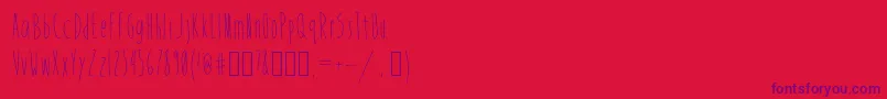 フォントMistress – 赤い背景に紫のフォント