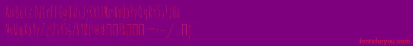 フォントMistress – 紫の背景に赤い文字