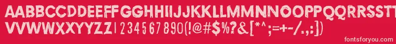 TortureDark Font – Pink Fonts on Red Background