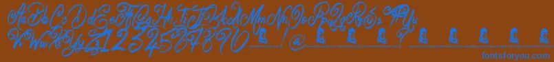 Шрифт BelieverFever – синие шрифты на коричневом фоне