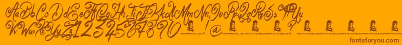 BelieverFever-fontti – ruskeat fontit oranssilla taustalla