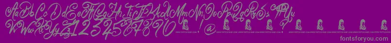 フォントBelieverFever – 紫の背景に灰色の文字