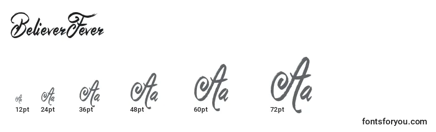 BelieverFever Font Sizes