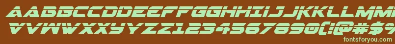 Gemina2laserital-fontti – vihreät fontit ruskealla taustalla