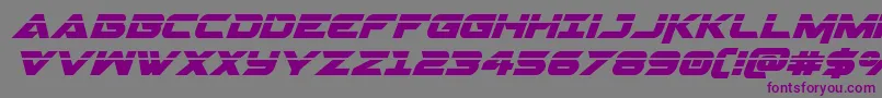 フォントGemina2laserital – 紫色のフォント、灰色の背景