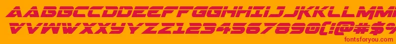 Gemina2laserital Font – Red Fonts on Orange Background