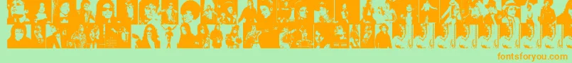 MjTheKingOfPop Font – Orange Fonts on Green Background