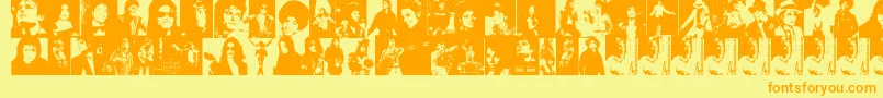 MjTheKingOfPop Font – Orange Fonts on Yellow Background