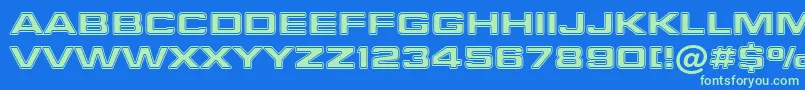 MilleniumBoldExtendedBt Font – Green Fonts on Blue Background