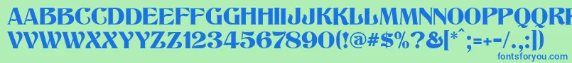 TitaniaModern Font – Blue Fonts on Green Background