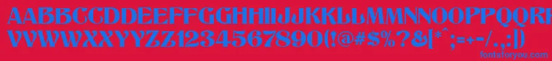 TitaniaModern Font – Blue Fonts on Red Background