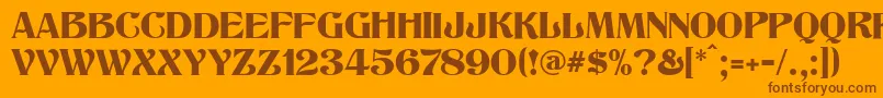 TitaniaModern Font – Brown Fonts on Orange Background