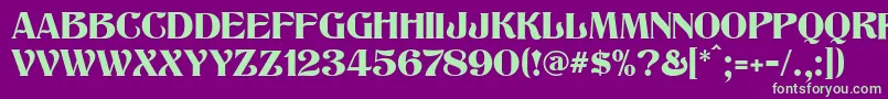 TitaniaModern Font – Green Fonts on Purple Background