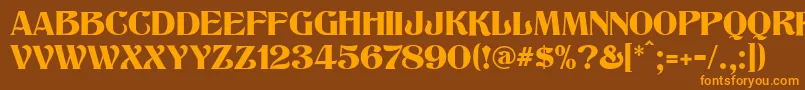 TitaniaModern Font – Orange Fonts on Brown Background