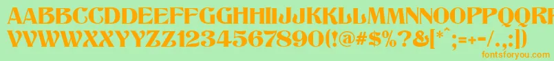 TitaniaModern Font – Orange Fonts on Green Background
