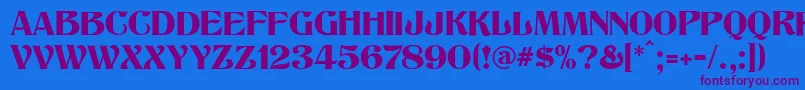 TitaniaModern Font – Purple Fonts on Blue Background