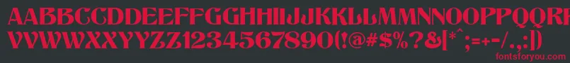 TitaniaModern Font – Red Fonts on Black Background