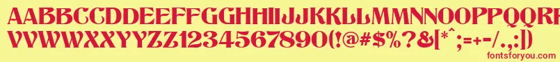 TitaniaModern Font – Red Fonts on Yellow Background