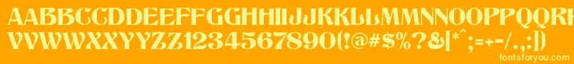 TitaniaModern Font – Yellow Fonts on Orange Background