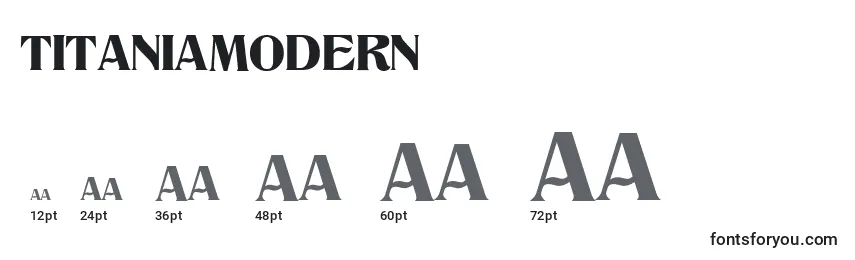 Размеры шрифта TitaniaModern