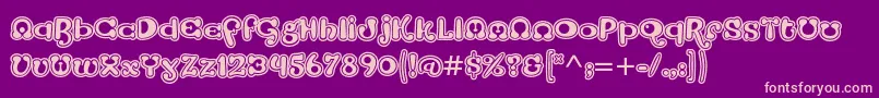 StrumpfstdContour-Schriftart – Rosa Schriften auf violettem Hintergrund