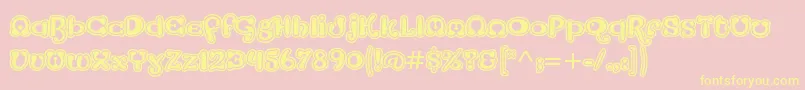 StrumpfstdContour-Schriftart – Gelbe Schriften auf rosa Hintergrund