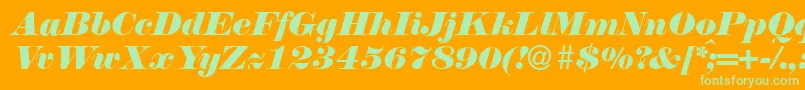 N790ModernItalic-Schriftart – Grüne Schriften auf orangefarbenem Hintergrund