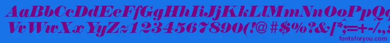 N790ModernItalic Font – Purple Fonts on Blue Background