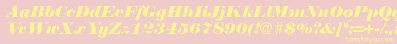 N790ModernItalic Font – Yellow Fonts on Pink Background