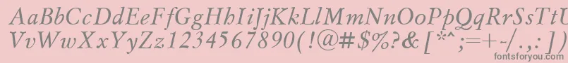 MyslcttItalic Font – Gray Fonts on Pink Background