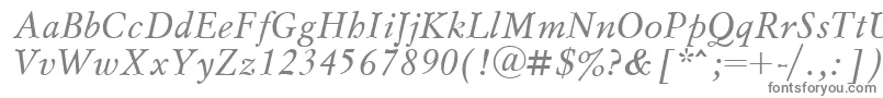 フォントMyslcttItalic – 白い背景に灰色の文字