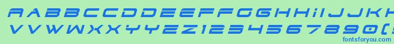フォントDodger3titleital – 青い文字は緑の背景です。