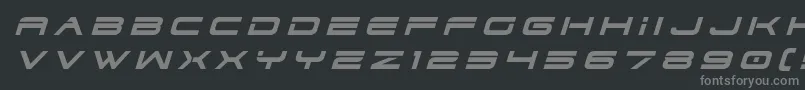 Dodger3titleital-fontti – harmaat kirjasimet mustalla taustalla