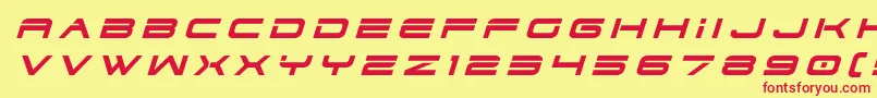 Dodger3titleital Font – Red Fonts on Yellow Background