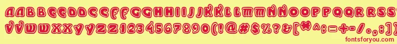 Modeo Font – Red Fonts on Yellow Background