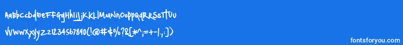 NotepaperAirplanesDafont-Schriftart – Weiße Schriften auf blauem Hintergrund