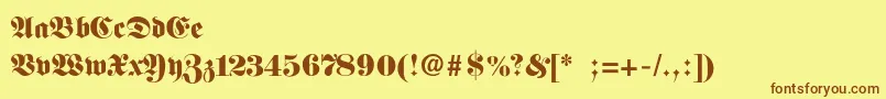 Fittipauldi-fontti – ruskeat fontit keltaisella taustalla