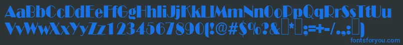 B821DecoRegular Font – Blue Fonts on Black Background