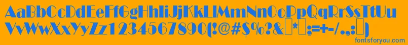 B821DecoRegular Font – Blue Fonts on Orange Background