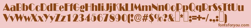 B821DecoRegular Font – Brown Fonts on Pink Background