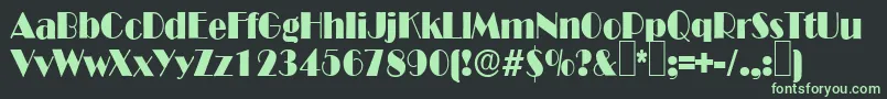 フォントB821DecoRegular – 黒い背景に緑の文字