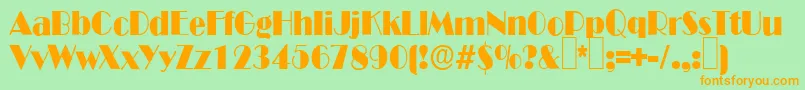 B821DecoRegular Font – Orange Fonts on Green Background