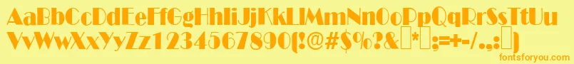 B821DecoRegular Font – Orange Fonts on Yellow Background