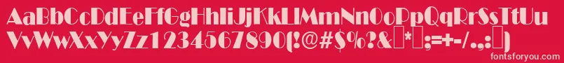 Czcionka B821DecoRegular – różowe czcionki na czerwonym tle