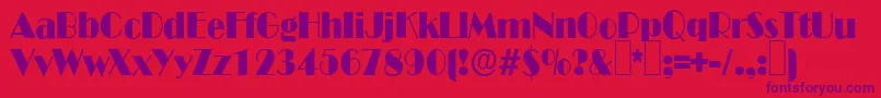B821DecoRegular Font – Purple Fonts on Red Background