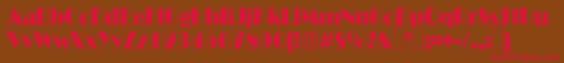B821DecoRegular Font – Red Fonts on Brown Background