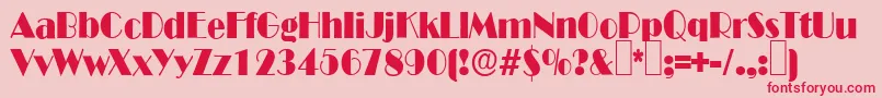B821DecoRegular Font – Red Fonts on Pink Background
