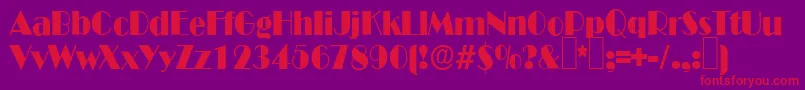 B821DecoRegular Font – Red Fonts on Purple Background