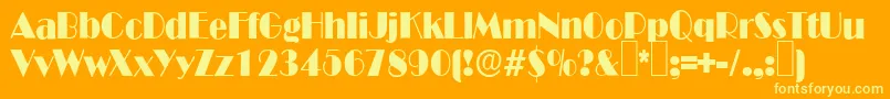 B821DecoRegular Font – Yellow Fonts on Orange Background