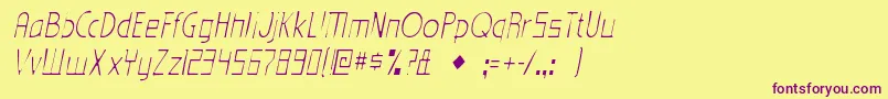 EdenmillsgauntItalic Font – Purple Fonts on Yellow Background